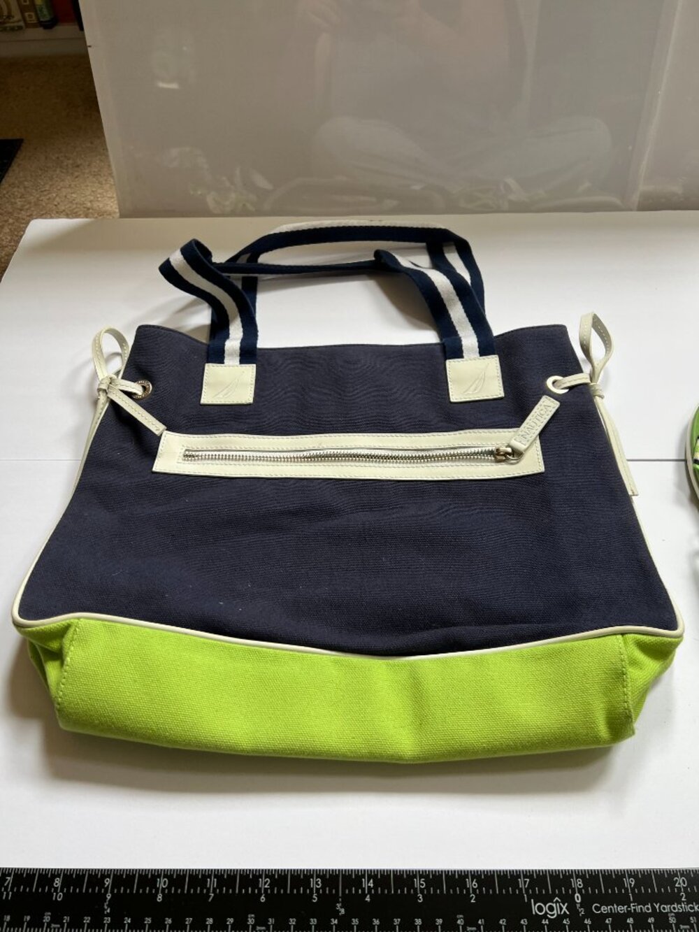 Nautica Blue and Green Tote with Keds Blue and Green Sandals W 81/2 - Picture 3 of 12